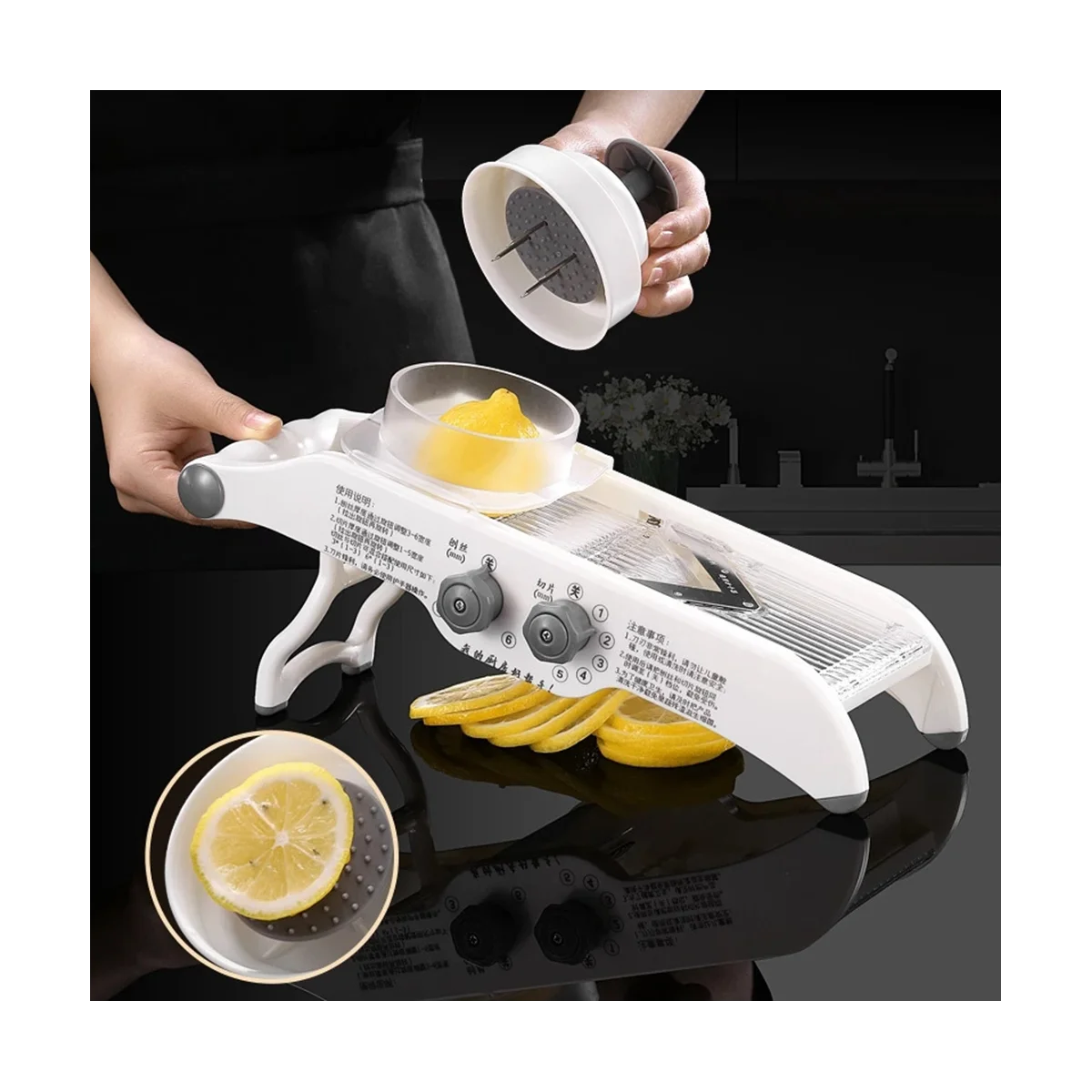 

Многофункциональная лимонная плитка с корзиной, измельчитель для фруктов, картофеля, моркови, резак, кухонные аксессуары