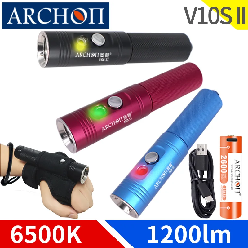 

V10S II diving flashlight CREE LED diving lights Underwater 100m diving lighting torch dive HD video photoraphy dive fill lights