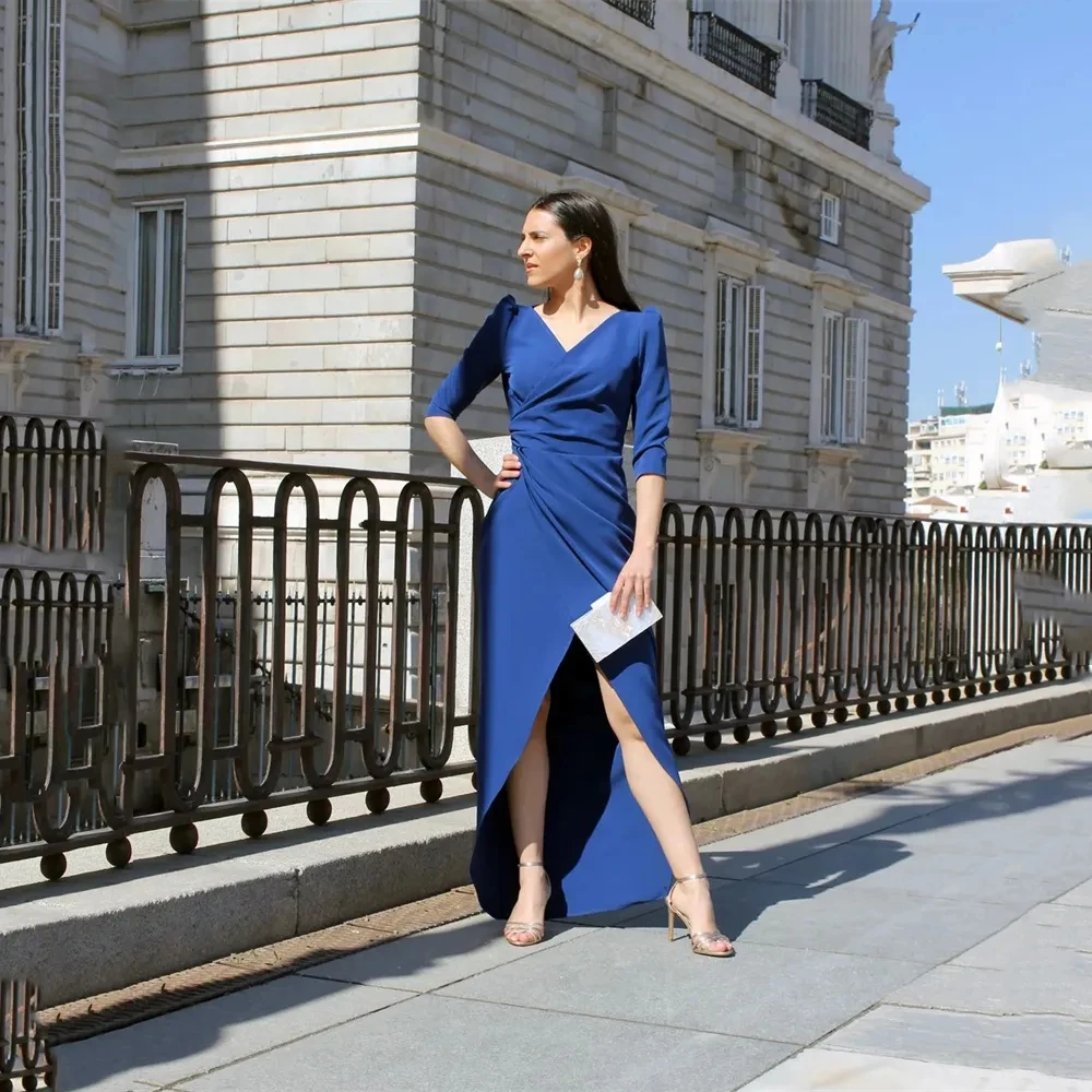 Elegant Evening Dress For Woman 2024 New V-Neck Mermaid half Sleeves Prom Party Gowns Classic Blue Taffeta Vestidos De Fiesta
Elegant Evening Dress For Woman 2024 New V-Neck Mermaid half Sleeves Prom Party Gowns Classic Blue Taffeta Vestidos De Fiesta