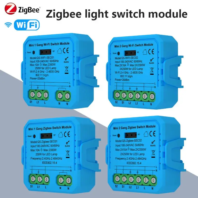 Кнопочный переключатель Tuya ZigBee/Wi-Fi, модуль управления для 1/2 клавиш, дистанционное управление через приложение, бытовое управление
Кнопочный переключатель Tuya ZigBee/Wi-Fi, модуль управления для 1/2 клавиш, дистанционное управление через приложение, бытовое управление