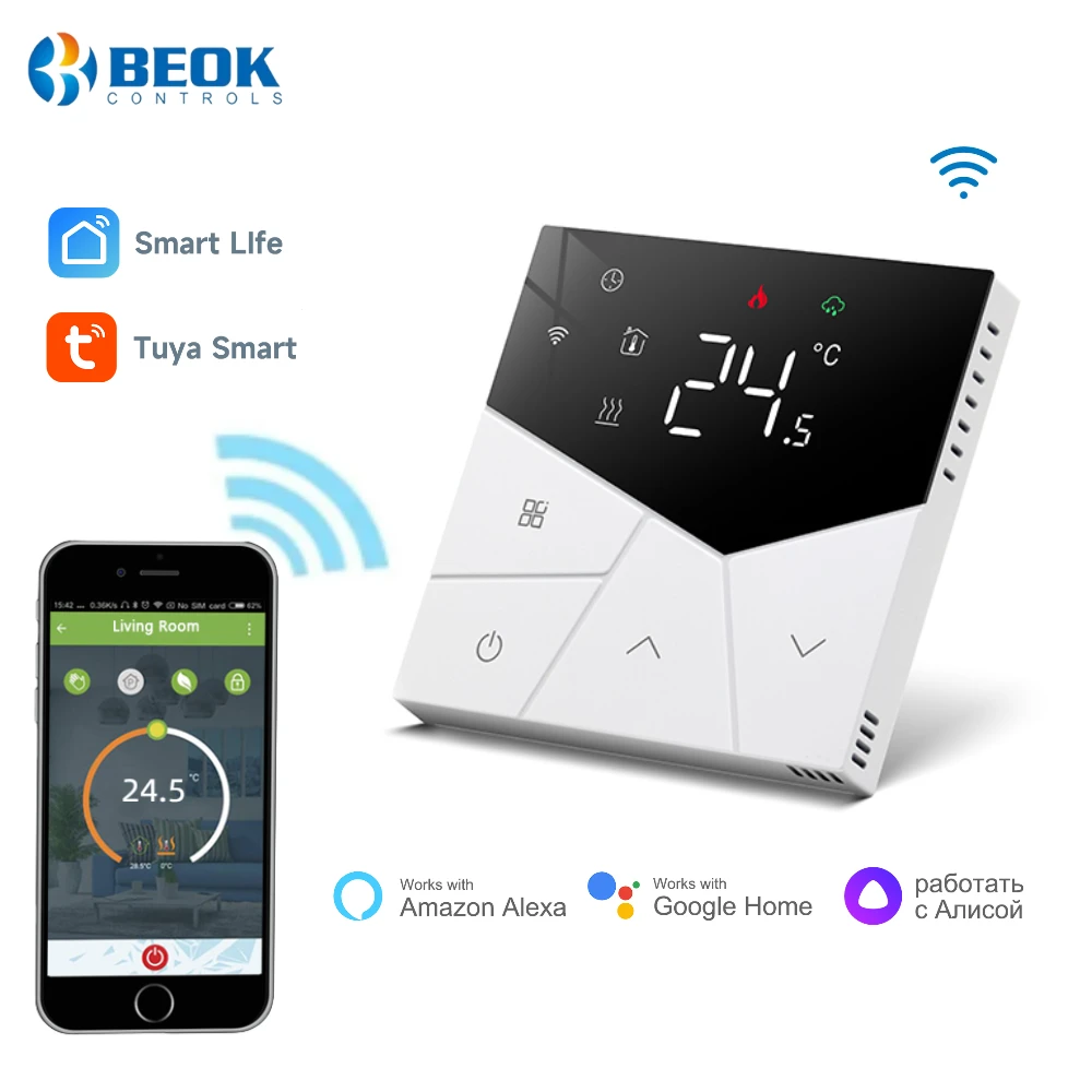 Beok Smart Wifi Tuya Thermostat Warm Floor Temperature Controller for Gas Boiler Electric Heating Energy Saving Alice,Alexa
Beok Smart Wifi Tuya Thermostat Warm Floor Temperature Controller for Gas Boiler Electric Heating Energy Saving Alice,Alexa