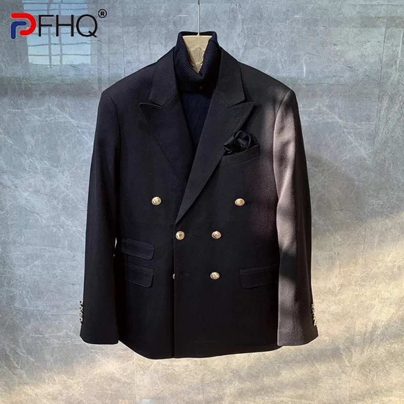 PFHQ Autumn Men's Tide Solid Color Business Suit Slim Double Breasted Chic Versatile Haute Qualite Original Niche Blazer 21Z1838
PFHQ Autumn Men's Tide Solid Color Business Suit Slim Double Breasted Chic Versatile Haute Qualite Original Niche Blazer 21Z1838