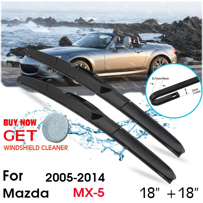 Car Wiper Blade Front Window Windshield Rubber Silicon Refill Wipers For Mazda MX-5 2005-2014 LHD / RHD 18"+18" Car Accessories
Car Wiper Blade Front Window Windshield Rubber Silicon Refill Wipers For Mazda MX-5 2005-2014 LHD / RHD 18"+18" Car Accessories
