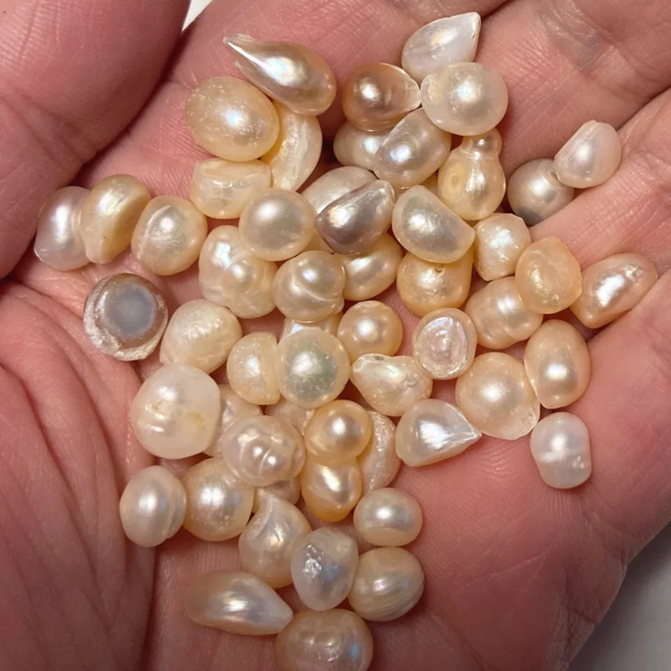 

100% 7-9mm 100G/500G/Bag Natural Freshwater Pearl Loose Beads No Hole Real Fresh Water White Pearl Beads Without Holes Wholesale