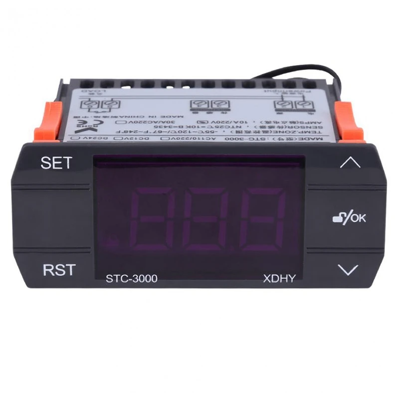 STC-3000 110V-220V 30A Press Digital Temperature Controller Thermostat with Sensor Controlling Tool
STC-3000 110V-220V 30A Press Digital Temperature Controller Thermostat with Sensor Controlling Tool