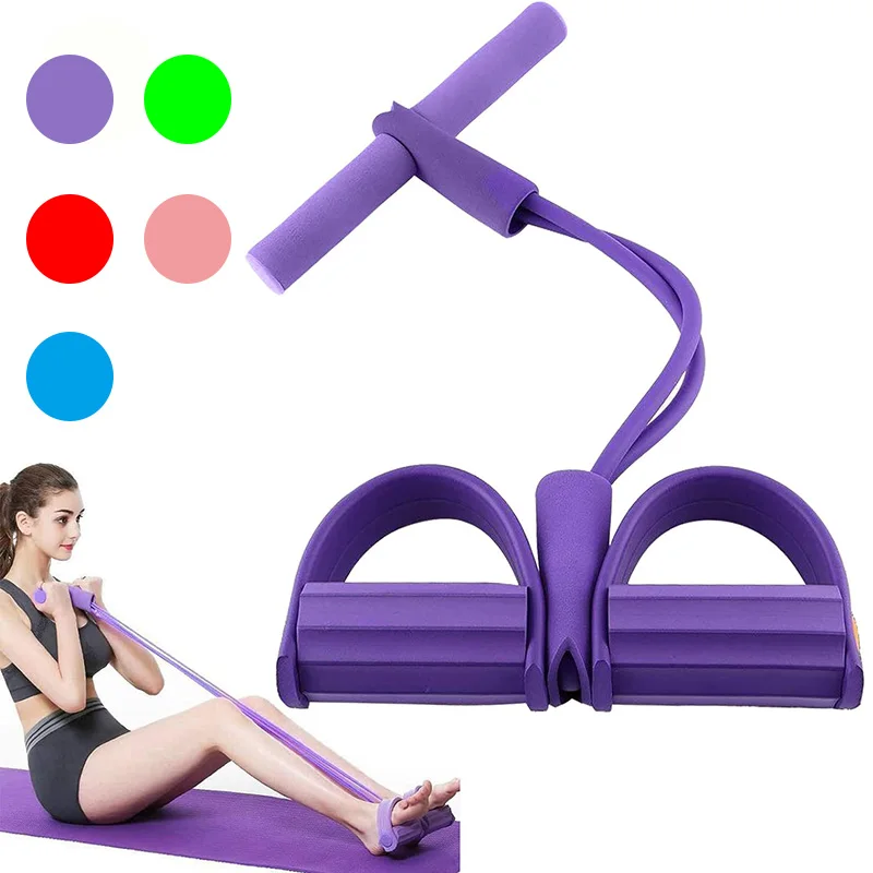 

Fitness 4 Tube Resistance Bands Latex Pedal Exerciser Sit-up Pull Rope Expander Elastic Bands Yoga equipment Pilates Workout