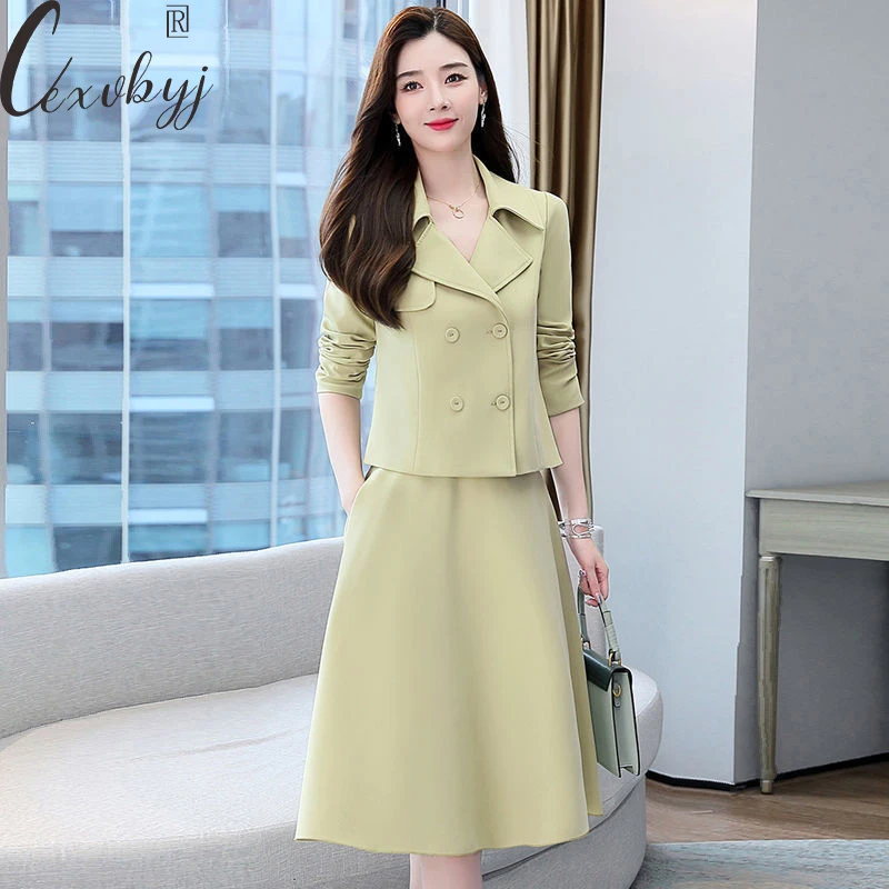Women Elegant Skitt Outfits Korean Turn Down Collar Blazer Coat +A-Line Skirt 2 Peice Suit Fall Winter Long Sleeve Set Plus Size
Women Elegant Skitt Outfits Korean Turn Down Collar Blazer Coat +A-Line Skirt 2 Peice Suit Fall Winter Long Sleeve Set Plus Size