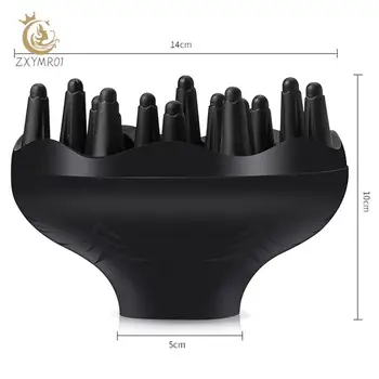 전문 헤어 스타일링 컬 드라이어 디퓨저, 헤어 디퓨저, 범용 미용 송풍기, 살롱 스타일링 곱슬 도구, 블랙, 1 개 상품 이미지