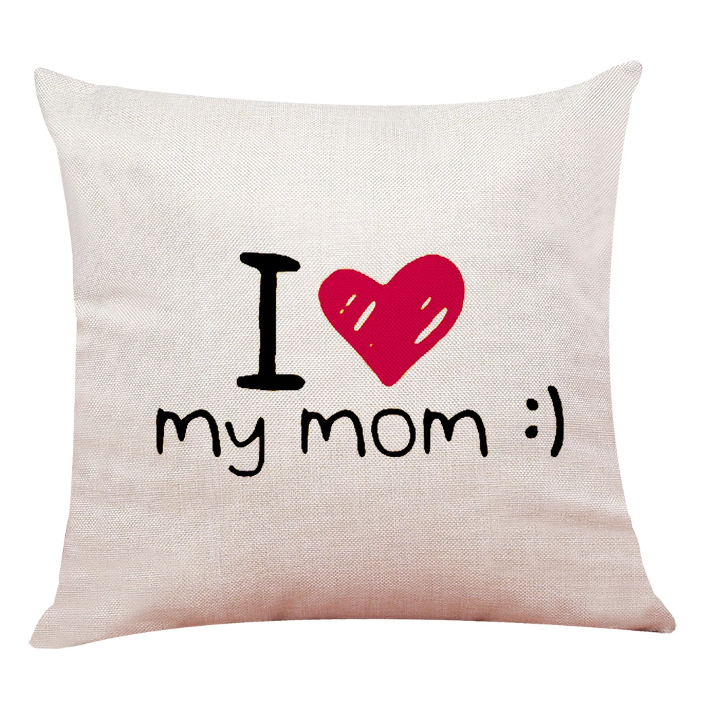 

Mother's Day Cushion Cover 45X45CM Cotton Linen Throw Pillows Case Sofa Bed Decorative Pillow Cover funda cojin Mother Gift
