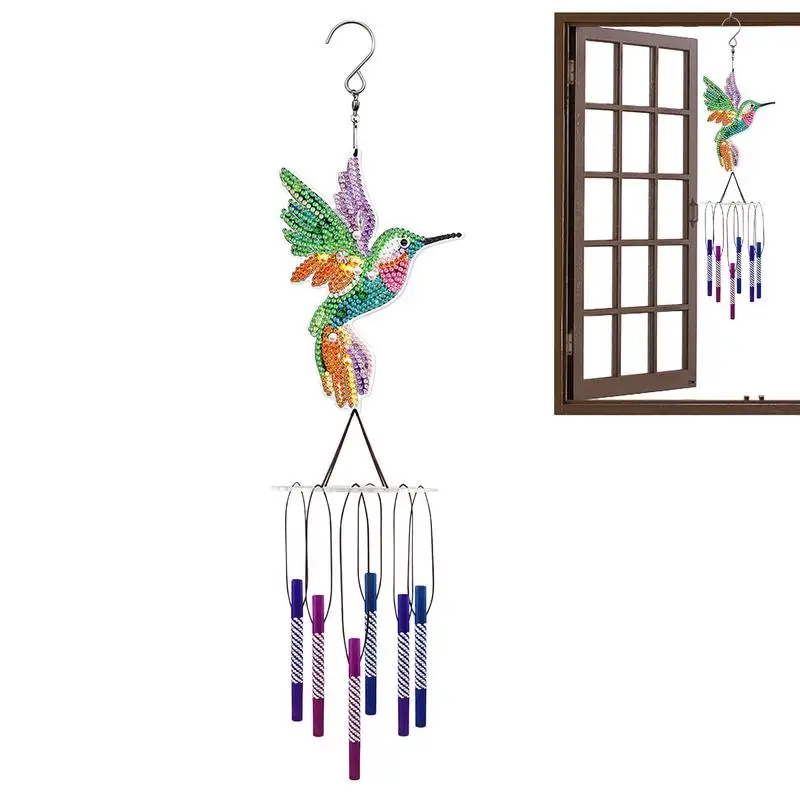 

Gem Painting Wind Chimes Dream Catcher Sun Catcher Crystal Set Wall Home Hanging Craft Gift Ornament for Window Arts and Crafts