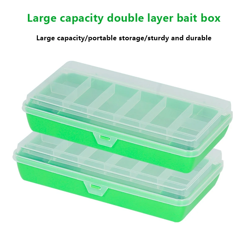 

Portable Fishing Tackle Box 11 Compartments Double-deck Storage Case Carp Fishing Accessories Lure Hook Soft Bait Tool Box