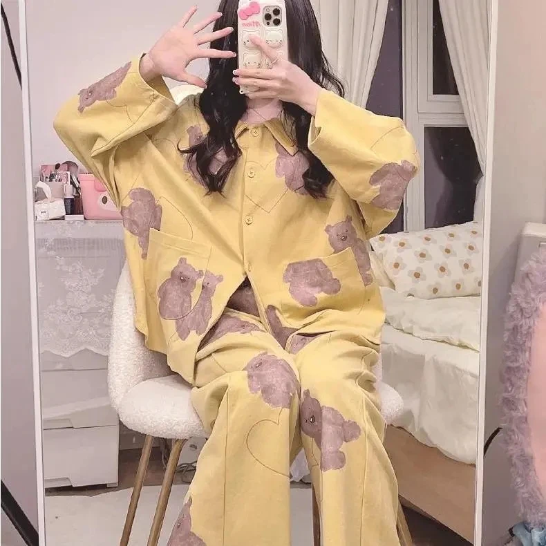 Женский весенний пижамный комплект размера плюс 5XL 150 кг из 2 предметов Kwaii, пижама, одежда для сна с длинным рукавом и штаны, милая одежда для сна оверсайз, топы
Женский весенний пижамный комплект размера плюс 5XL 150 кг из 2 предметов Kwaii, пижама, одежда для сна с длинным рукавом и штаны, милая одежда для сна оверсайз, топы