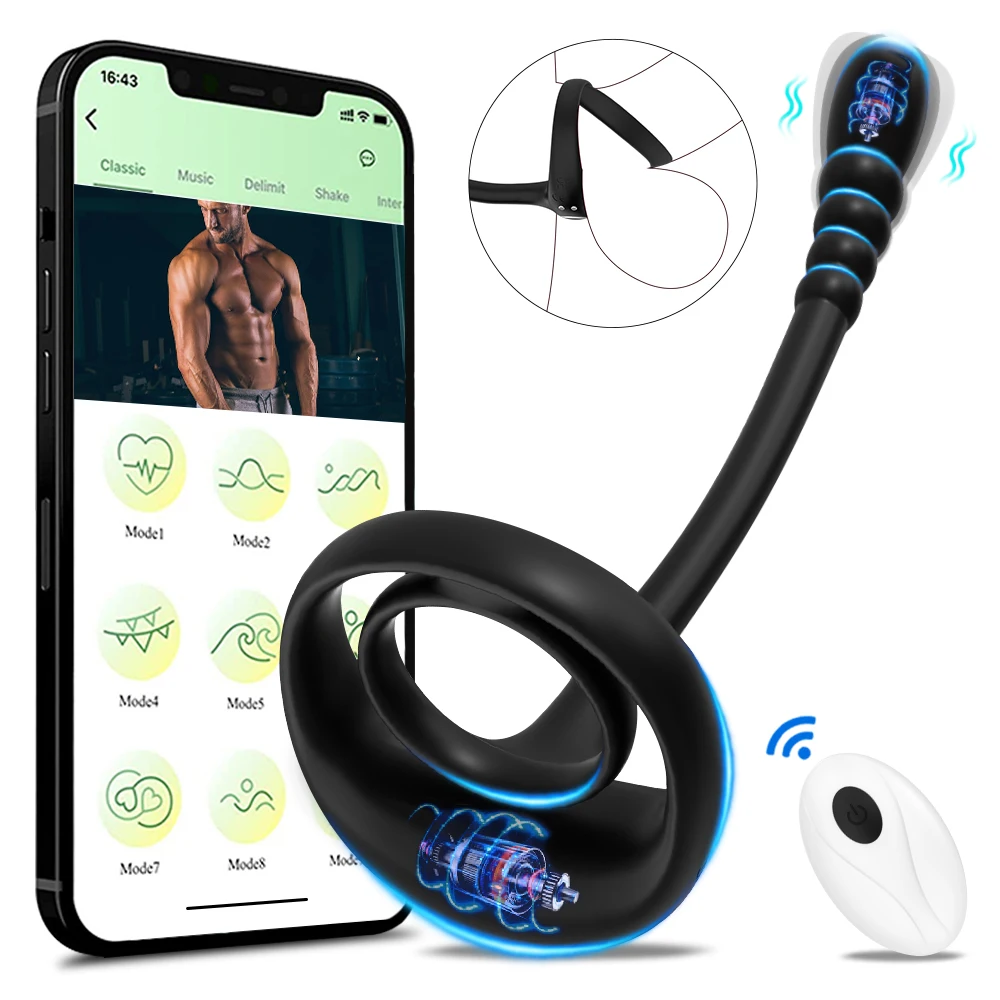 APP Bluetooth Prostate Vibrator Testicle Massage Anal Butt Plug Cock Penis Ring Male Masturbator Cocking Sex Toy for Men Sextoy APP Bluetooth Prostate Vibrator Testicle Massage Anal Butt Plug Cock Penis Ring Male Masturbator Cocking Sex Toy for Men Sextoy