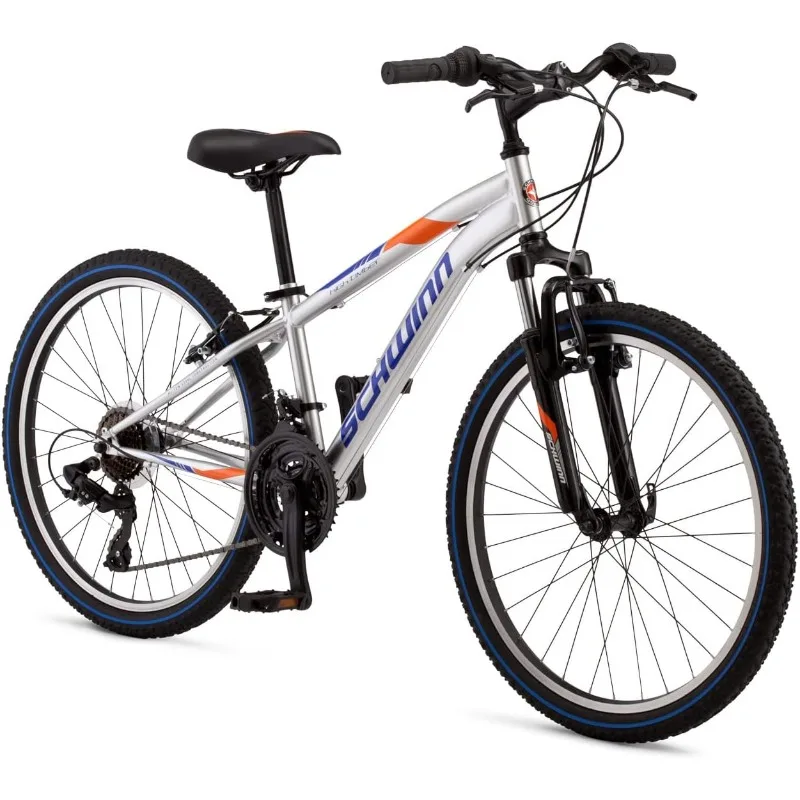 

Schwinn High Timber Youth Mountain Bike for Men and Women, Aluminum and Steel Frame Options, 7 Speeds Options, 24 Inch Wheels