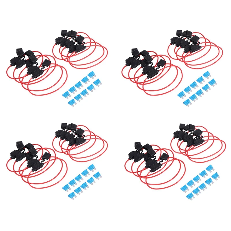 Inline Fuse Holder ATC/ATO 40 Pack Fuse TAP Adapter 16 Gauge 20AMP Blade With 40 Pcs 15 AMP Standard Fuses
Inline Fuse Holder ATC/ATO 40 Pack Fuse TAP Adapter 16 Gauge 20AMP Blade With 40 Pcs 15 AMP Standard Fuses