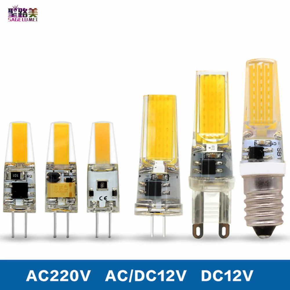 

5PCS Dimmable Mini G4 G9 E14 LED COB Lamp 6W Bulb AC DC 12V 220V Candle Lights Replace 30W 40W Halogen For Chandelier Spotlight