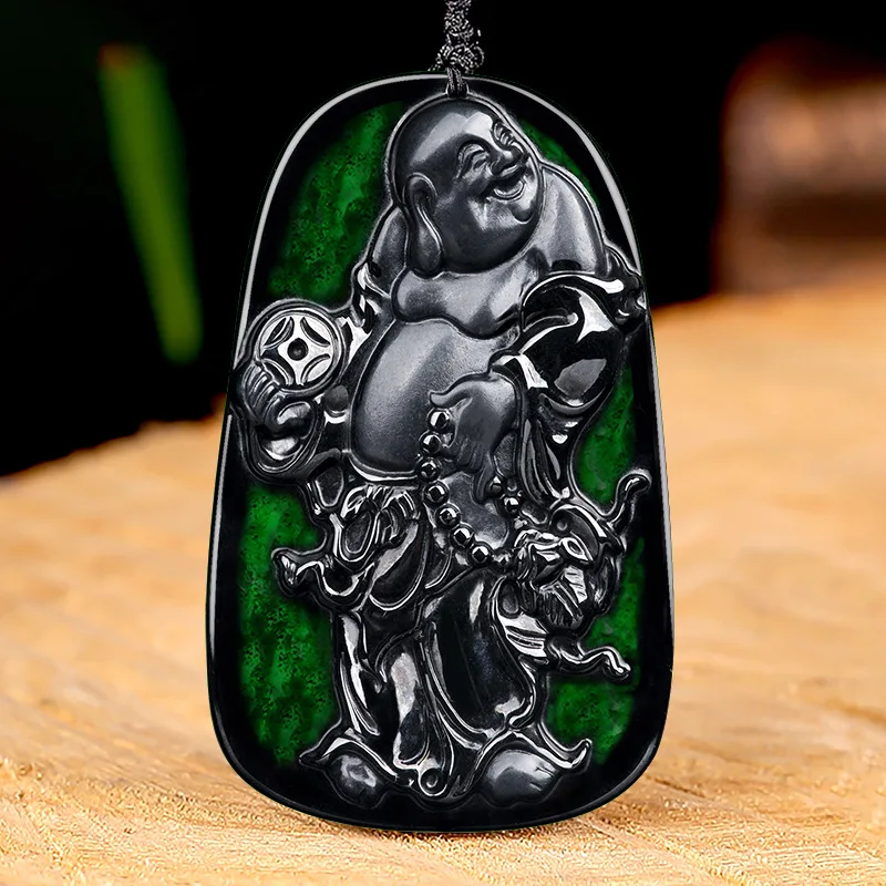 Natural A-grade Ink Jade Buddha Lord Maitreya Pendant Ice Seed Jadeite Laughing Buddha Jewelry For Women's Gifts Jewelry
Natural A-grade Ink Jade Buddha Lord Maitreya Pendant Ice Seed Jadeite Laughing Buddha Jewelry For Women's Gifts Jewelry
