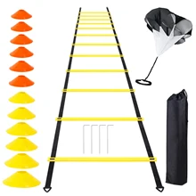 Speed and Agile Training Set Includes 6M 12-Sections Agile Ladder Logo Discs with Resistance Parachute Stakes for Kids Adults
Speed and Agile Training Set Includes 6M 12-Sections Agile Ladder Logo Discs with Resistance Parachute Stakes for Kids Adults