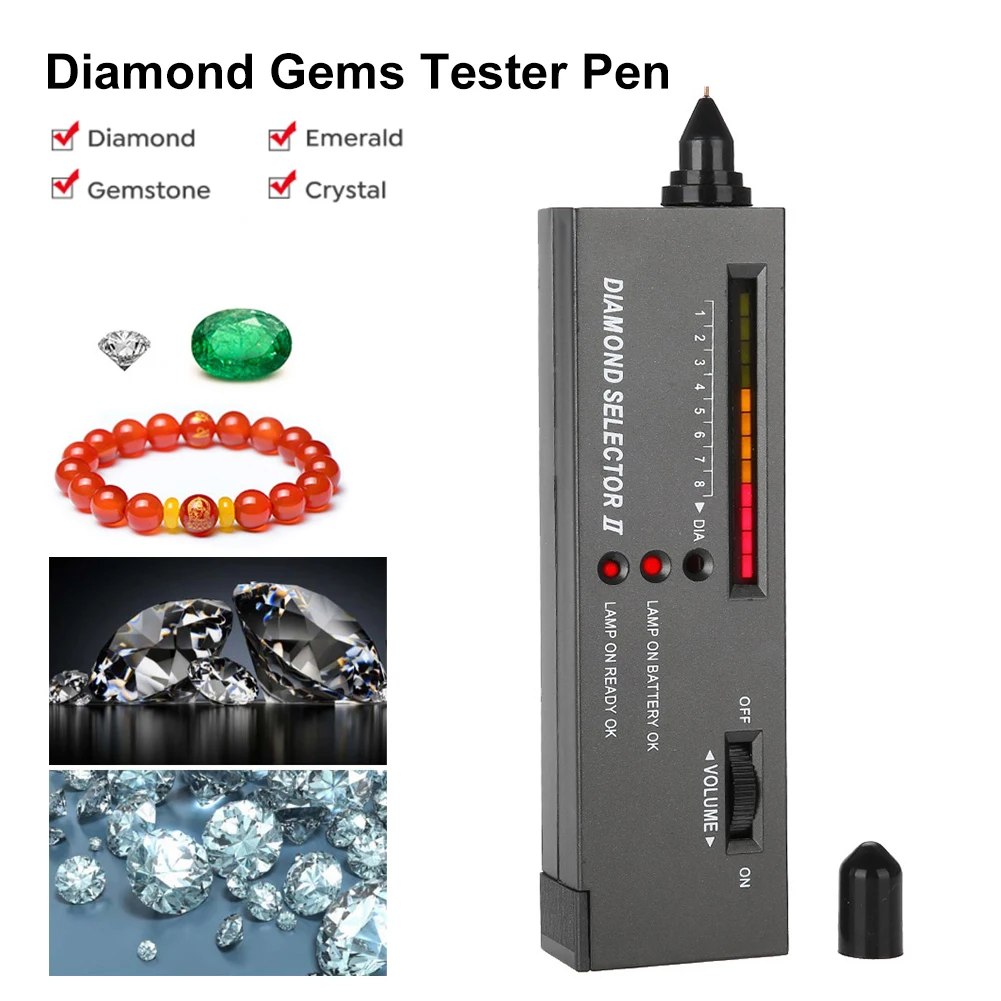 High Accuracy Diamond Gems Tester Portable Gemstone Jewelry Selector With LED Indicator Accurate Reliable Jewelry Test Tool
High Accuracy Diamond Gems Tester Portable Gemstone Jewelry Selector With LED Indicator Accurate Reliable Jewelry Test Tool