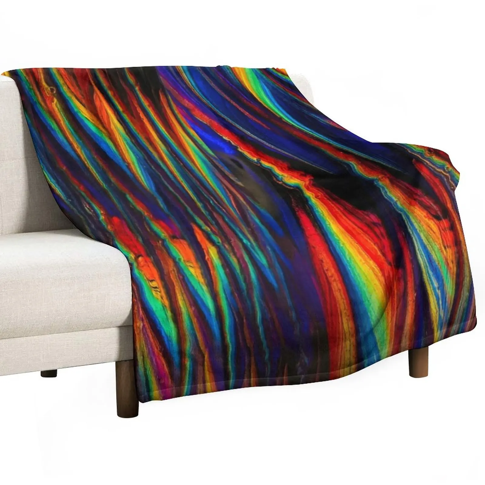 

Goth Rainbow Zig Zag Throw Blanket Luxury Brand warm winter Blankets