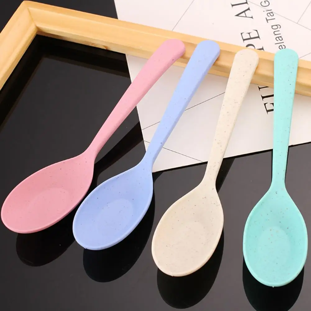 

Dropshipping Soup Spoon Long Handle Eco-friendly Plastic Microwave Dishwasher Porridge Spoon Kids Tableware