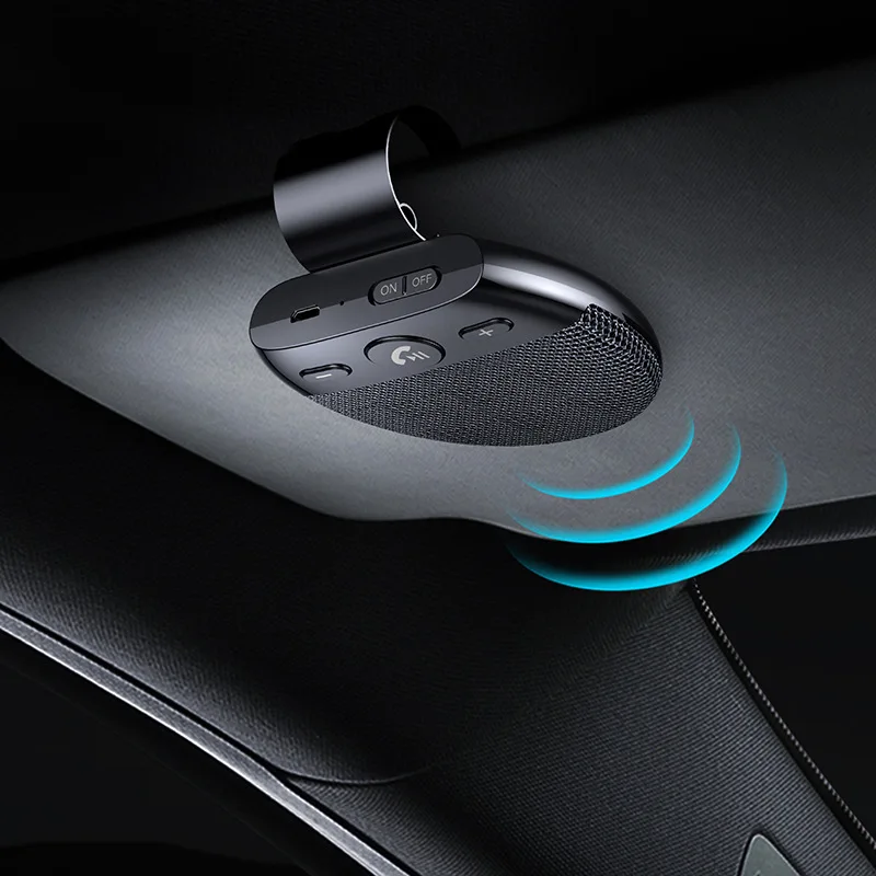 

Беспроводной автомобильный Bluetooth V5.0 динамик громкой связи, автомобильный комплект громкой связи, Bluetooth динамик, солнцезащитный козырек, музыкальный плеер с микрофоном