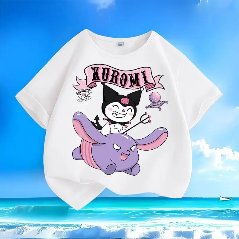 Kuromi Sanrio Kawaii Anime Short-Sleeved T-Shirt Girl Heart Summer Cartoon Cute Children Pure Cotton Tops Tide Gift for Kids
Kuromi Sanrio Kawaii Anime Short-Sleeved T-Shirt Girl Heart Summer Cartoon Cute Children Pure Cotton Tops Tide Gift for Kids
