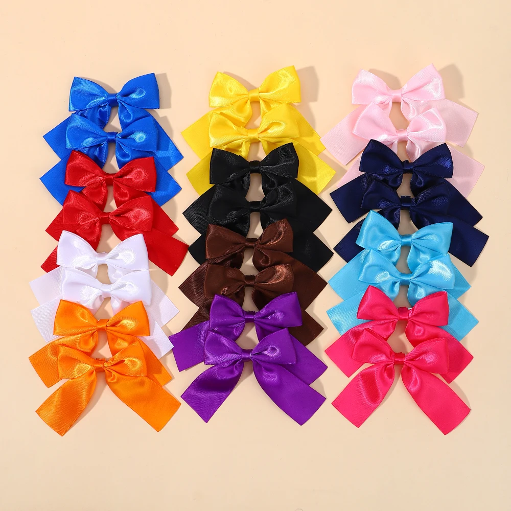 

2Pcs Girl Cheer Up Bow Hairclips Delicate Ribbon Hairpins for Kids Hair Accessories 3.5inch Lovely Hair Pins Hairgripe Wholesale