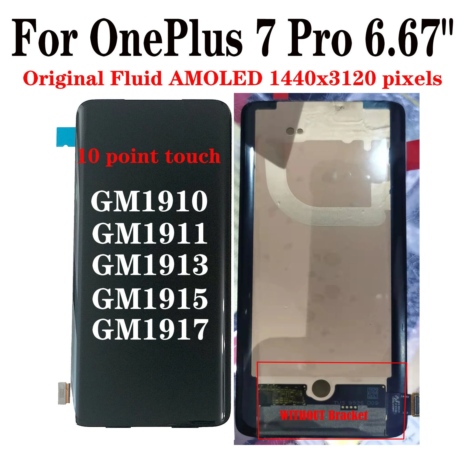 AMOLED дисплей 6,67 дюйма для OnePlus 7 Pro GM1911 GM1913 GM1917 GM1910 gmможно использовать как ЖК-дисплей с сенсорным экраном
AMOLED дисплей 6,67 дюйма для OnePlus 7 Pro GM1911 GM1913 GM1917 GM1910 gmможно использовать как ЖК-дисплей с сенсорным экраном