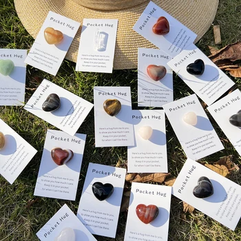 포켓 포옹 하트 포켓 포옹 하트, 천연 크리스탈, 사랑 포옹, 러브 토큰, 발렌타인 데이 선물, 1 개 상품 이미지