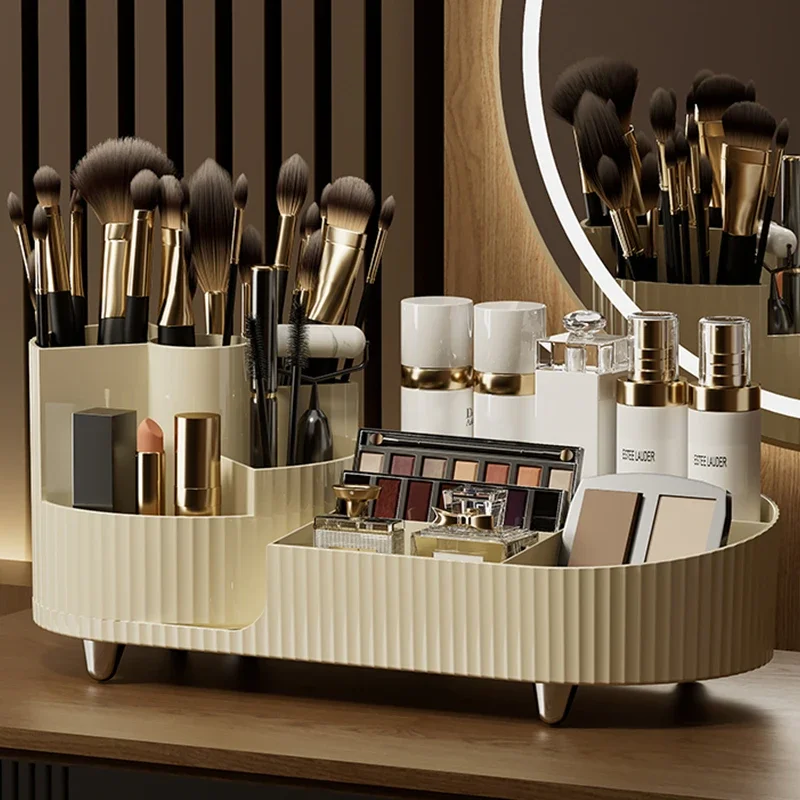 

Organiser Luxury Cosmet Lipsticks Makeup Organizer Storag Brush Holder 360° Box Rotating Vanity Up Container Make