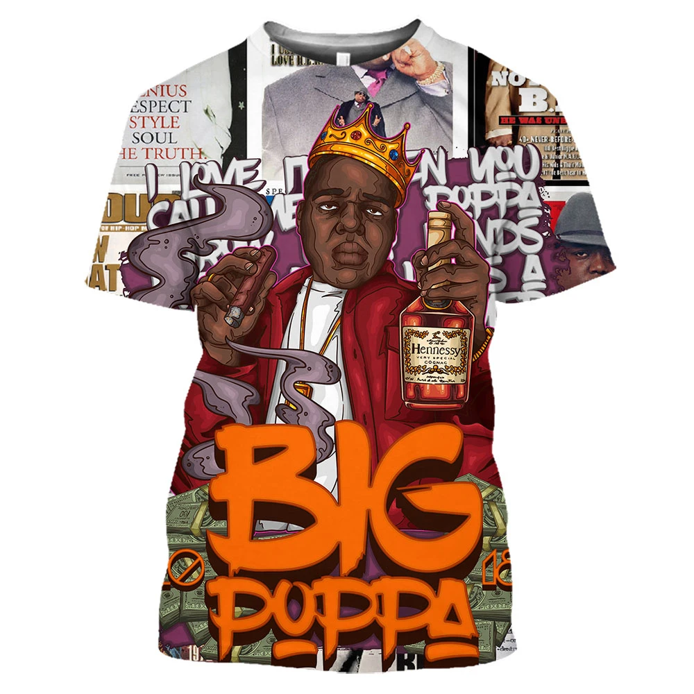3D T-shirt Harajuku male and female rapper Biggie small vintage T-shirt top clothing 2021 neutral summer fashion casual wear 
3D T-shirt Harajuku male and female rapper Biggie small vintage T-shirt top clothing 2021 neutral summer fashion casual wear