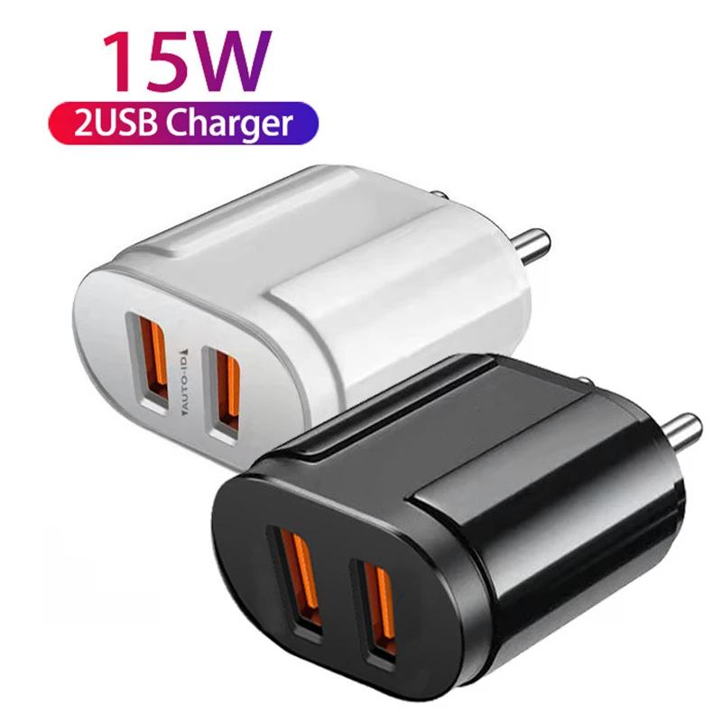 

20Pcs Universal Dual USB Ports 15W QC 3.0 4.0 Quick Charge EU/US/UK AC Power Plug Smart Phone Fast Charging Adapter USB Chargers