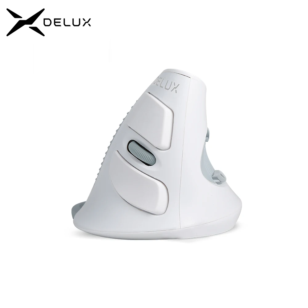 

Delux M618GX Wireless White Color Vertical Mouse 6 Buttons Optical Ergonomic 2.4Ghz Mice with palm rest For PC Laptop Computer