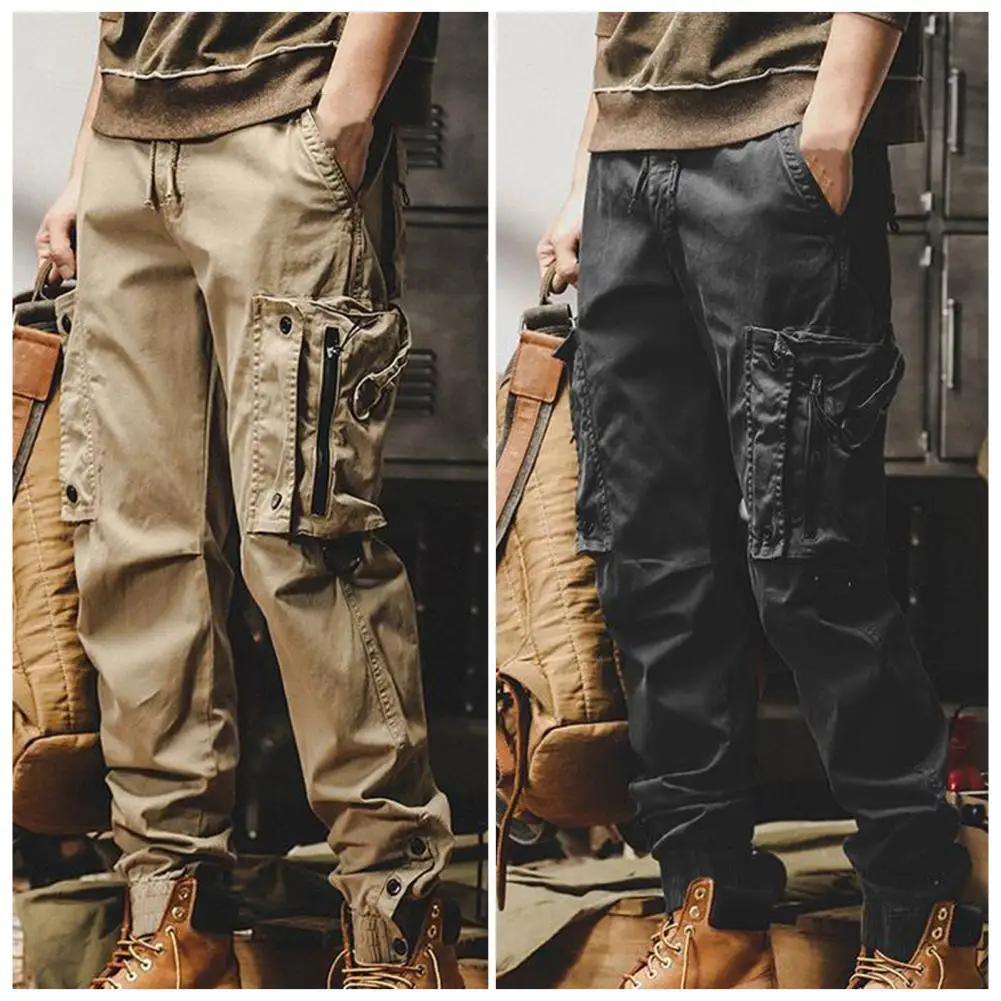 

Men Cargo Pants Stylish Men's Cargo Pants with Elastic Waistband Drawstring Multi-pocket Hip Hop Slacks with for Casual