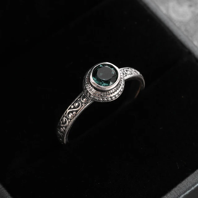 Bague vintage exquise pour femme, breloque simple, fête de banquet, anniversaire, cadeau de travailleurs, vert Zcomprend 2