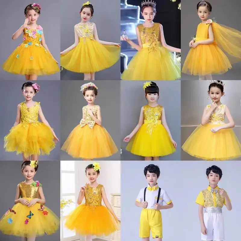 

Children's Day Performance Costumes June 1st Girls' Dance Fluffy Gauze Skirt Kindergarten Senior Class Graduation Dresses