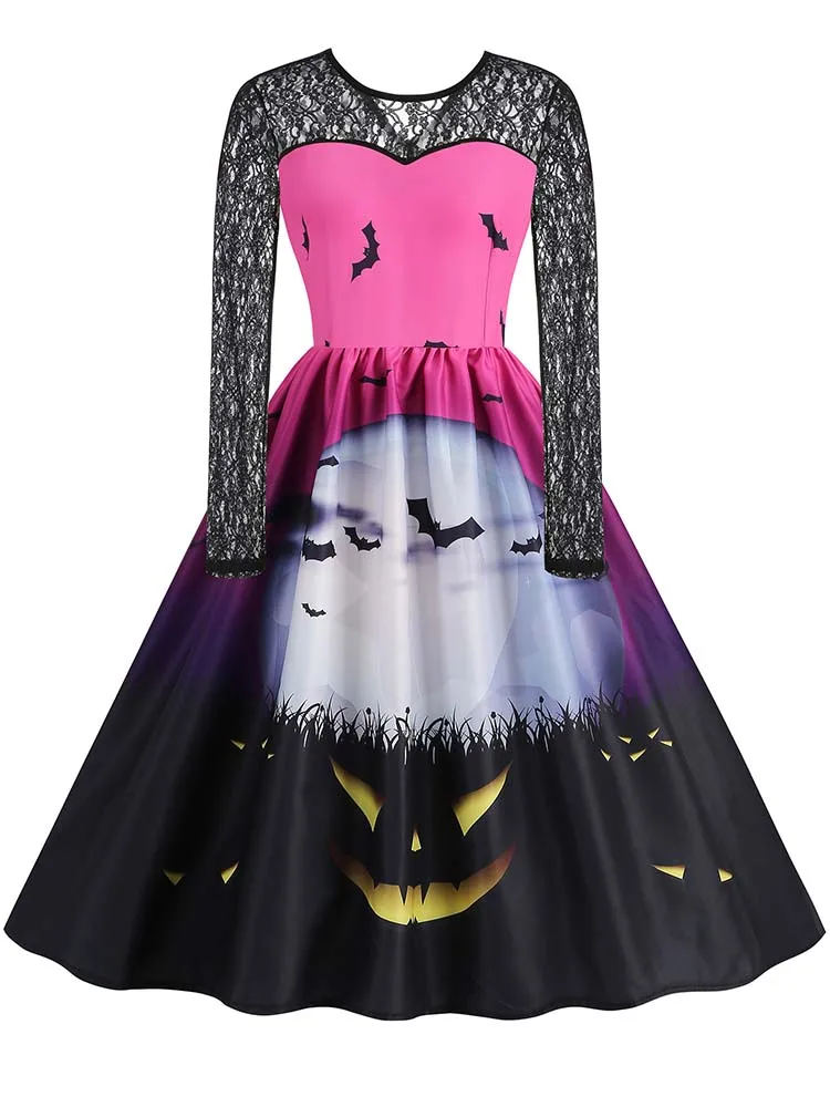 2023 Halloween Dresses for Women Lace Long Sleeve Print Vintage Elegant Costumes Cosplay Party Dress
2023 Halloween Dresses for Women Lace Long Sleeve Print Vintage Elegant Costumes Cosplay Party Dress