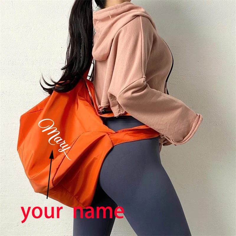 

Personalized Gym Bag Travel Yoga Workout Women Duffle Bag Bridal Weekend Girls Trip Duffel Waterproof Custom Name Business Logo