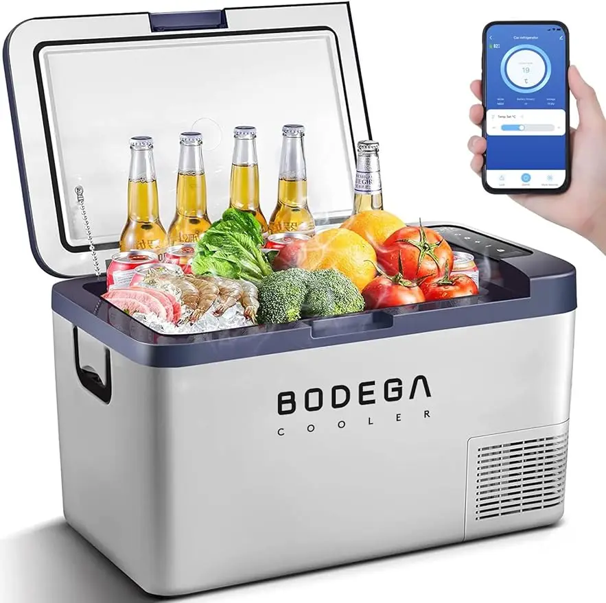 

BODEGACOOLER 12 Volt Car Refrigerator, 27 Quart (25L) Car Fridge Portable Freezer (-4℉-68℉), Electric Cooler for Vehicles