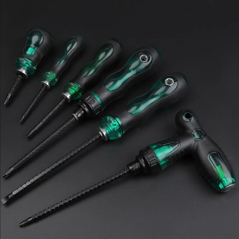 

Multifunction Ratchet Screwdriver Slotted Phillips Double Head Dismountable Magnetic Chrome-vanadium Alloy Steel Hand Tool