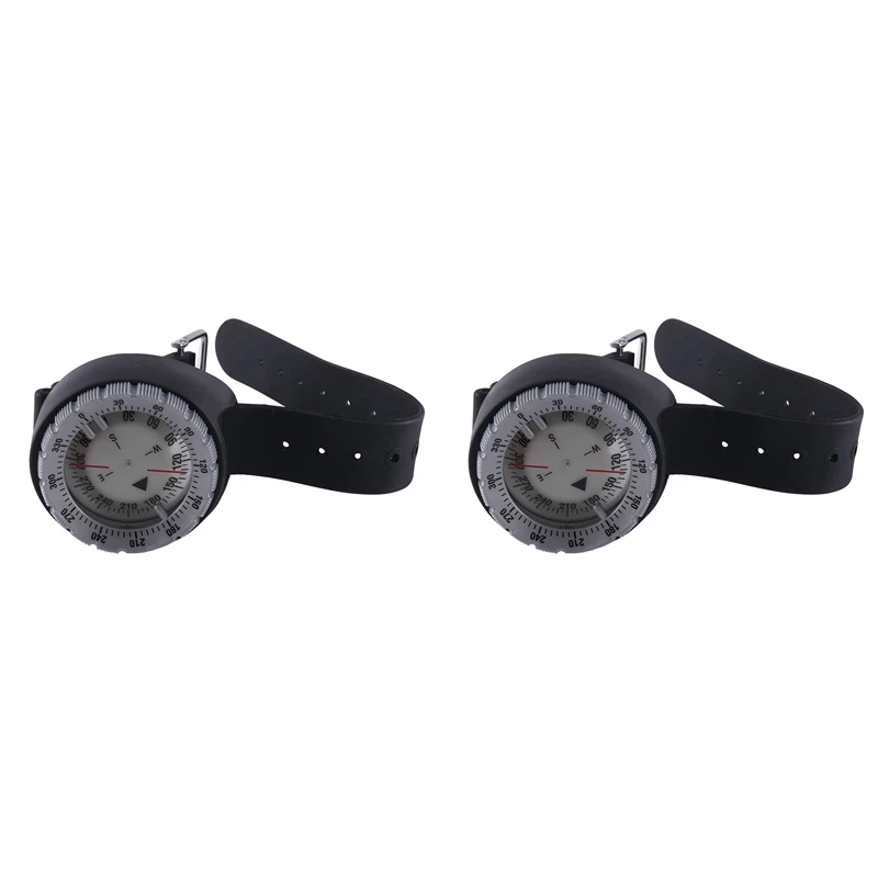 

2X Diving Compass 50M Waterproof Scuba Diving Compass Elastic Rope Diver Underwater Direction Watch Equipment Accessory