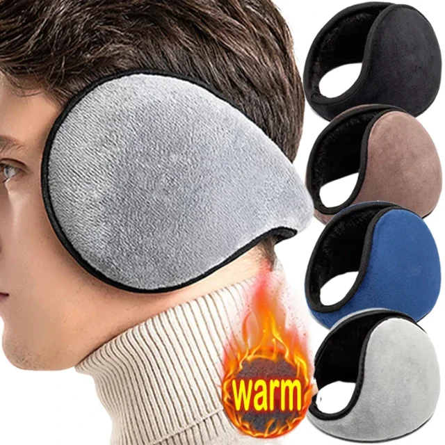 Cache-Oreilles en Peluche Douce pour Homme et Femme, Protection d'Extérieur, Couleur Unie, Hiver 1
