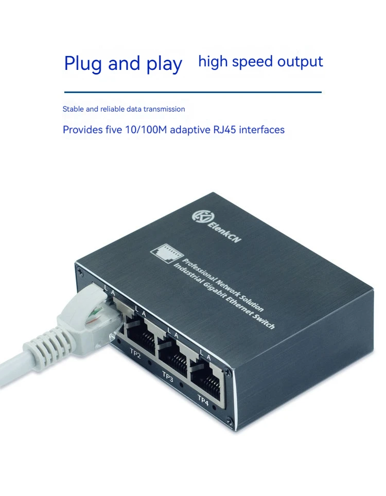 ElenkCN Brand RJ45 Electrical Port Switches Full Duplex Half Duplex Switches 5 Port Industrial Switches
ElenkCN Brand RJ45 Electrical Port Switches Full Duplex Half Duplex Switches 5 Port Industrial Switches