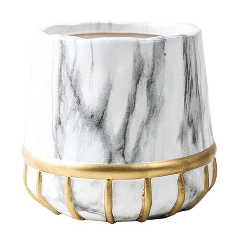 Marbling Appearance Ceramic Flower Pot Succulent Planter White Plants Pot Cylindrical Shape Flower Pot With Hole
Marbling Appearance Ceramic Flower Pot Succulent Planter White Plants Pot Cylindrical Shape Flower Pot With Hole