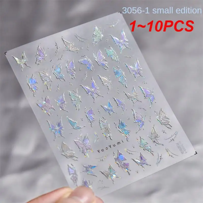 

1~10PCS Embossed Butterfly Sticker 1 Sheet Fashionable Perfect Fit Shining Bright And Long-lasting Eye-catching Nail Accessories