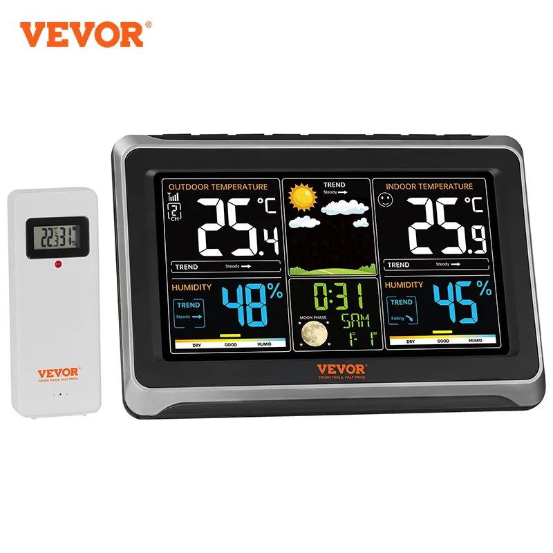 Беспроводная метеостанция VEVOR, цветной HD экран 7,5 дюйма, автоматическая калибровка времени
Беспроводная метеостанция VEVOR, цветной HD экран 7,5 дюйма, автоматическая калибровка времени