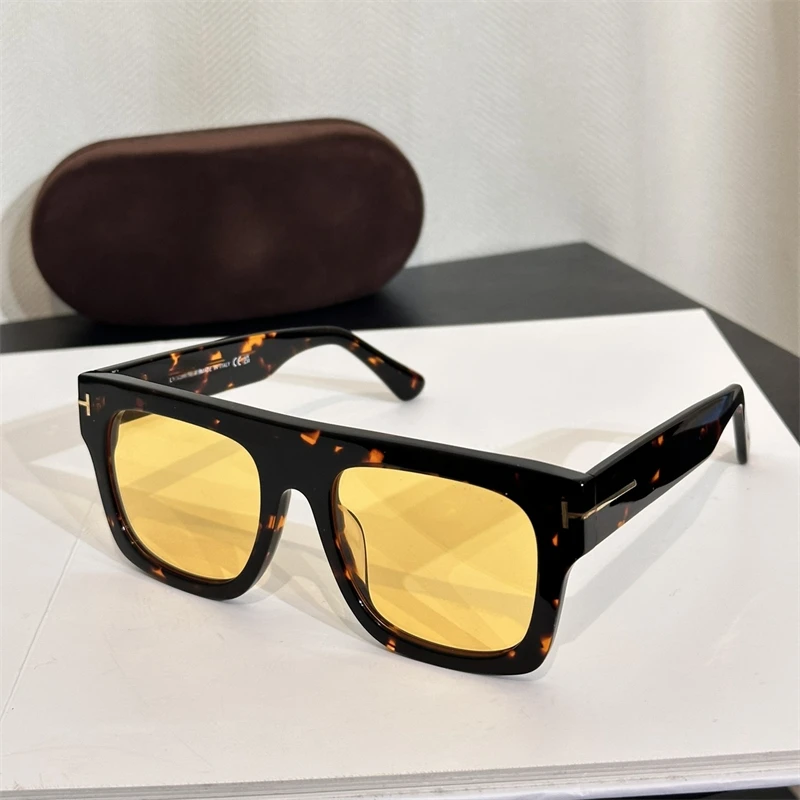 

Glasses 2024 Fashion Women's Tom Brand FT0711 Vintage Acetate Square Male Female Fashion Glasses For Sun WIth Original Case