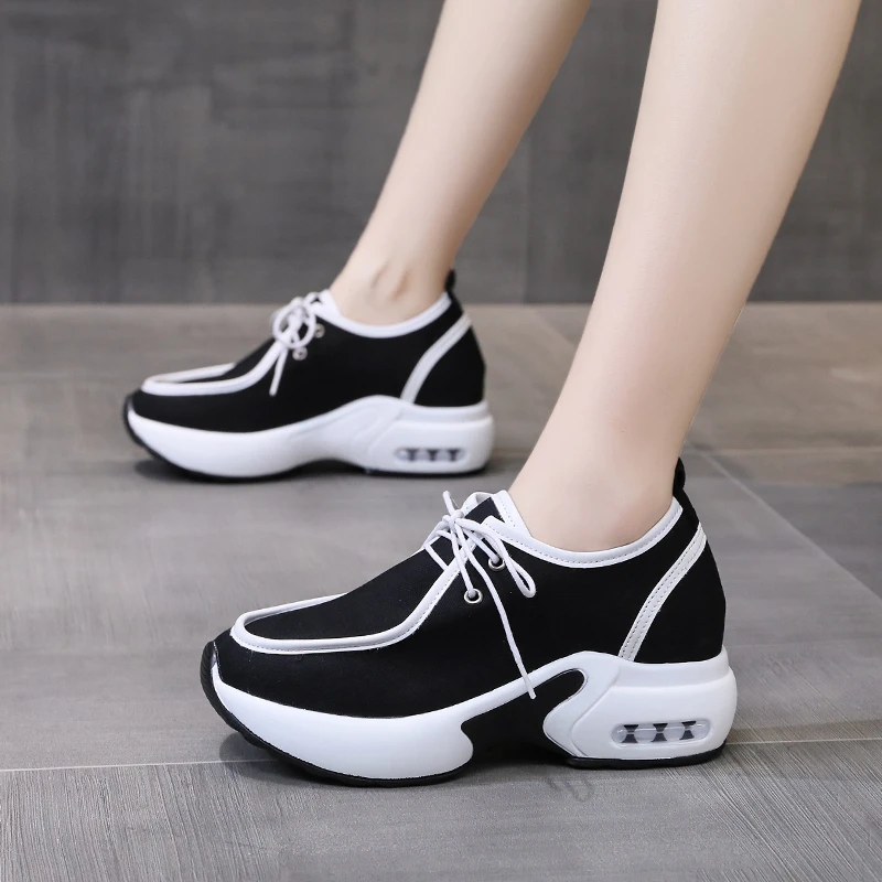 

Модные массивные кроссовки на шнуровке для женщин, осенняя женская обувь на платформе с воздушной подушкой, уличная прочная женская повседневная спортивная обувь