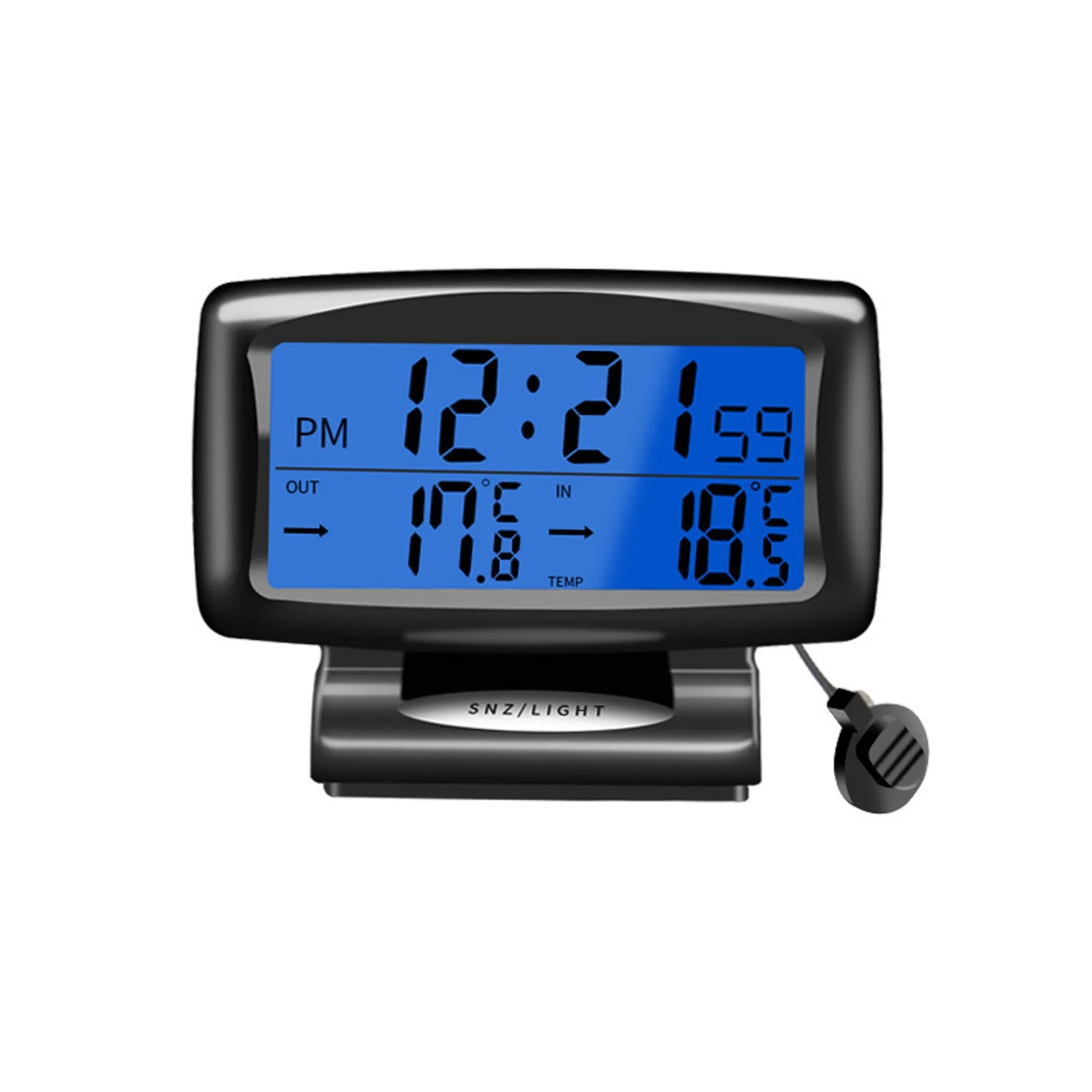 

2 in 1 Car Thermometer LED Screen Time Clocks Alarm Calendar Auto In&Outdoor Temperature Electronic Digital Clock With Backlight